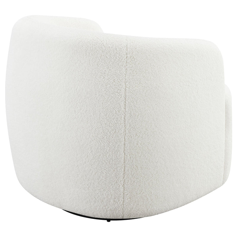 Hudson Faux Sheepskin Upholstered Swivel Chair Natural - 905726