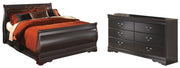 Huey Vineyard Full Sleigh Bed with Dresser in Black from Ashley - Lara Furniture