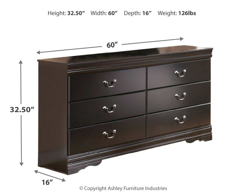 Huey Vineyard Full Sleigh Bed with Dresser in Black from Ashley - Lara Furniture