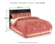 Huey Vineyard Full Sleigh Headboard Bed with Mirrored Dresser in Black from Ashley - Lara Furniture