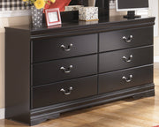 Huey Vineyard Twin Sleigh Bed with Dresser in Black - PKG002541