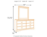 Huey Vineyard Twin Sleigh Headboard Bed with Mirrored Dresser and 2 Nightstands in Black from Ashley - Lara Furniture