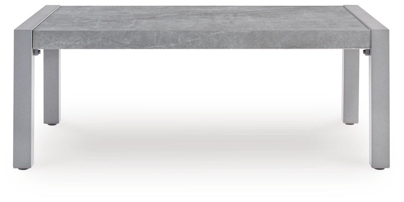 Hurley Park Gray Outdoor Sofa, 2 Lounge Chairs and Coffee Table - PCP695P2