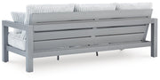 Hurley Park Gray Outdoor Sofa, 2 Lounge Chairs and Coffee Table - PCP695P2