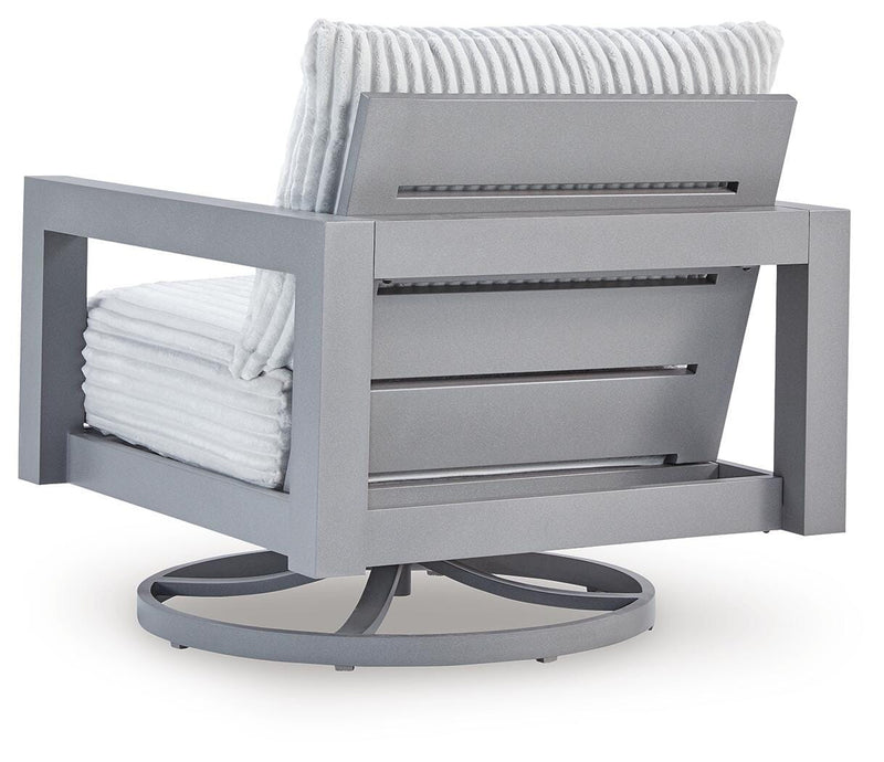 Hurley Park Gray Outdoor Sofa, 2 Lounge Chairs and Coffee Table - PCP695P2