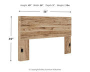 Hyanna Full Panel Headboard with Mirrored Dresser and 2 Nightstands in Tan Brown - PKG015278