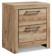 Hyanna Full Panel Storage Bed with Mirrored Dresser and 2 Nightstands in Tan Brown from Ashley - Lara Furniture
