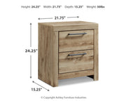 Hyanna Full Panel Storage Bed with Mirrored Dresser and Nightstand in Tan Brown from Ashley - Lara Furniture