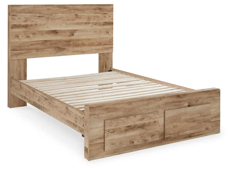 Hyanna Full Panel Storage Bed with Mirrored Dresser, Chest and 2 Nightstands in Tan Brown from Ashley - Lara Furniture
