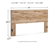 Hyanna King Panel Headboard with Mirrored Dresser, Chest and Nightstand in Tan Brown - PKG015294