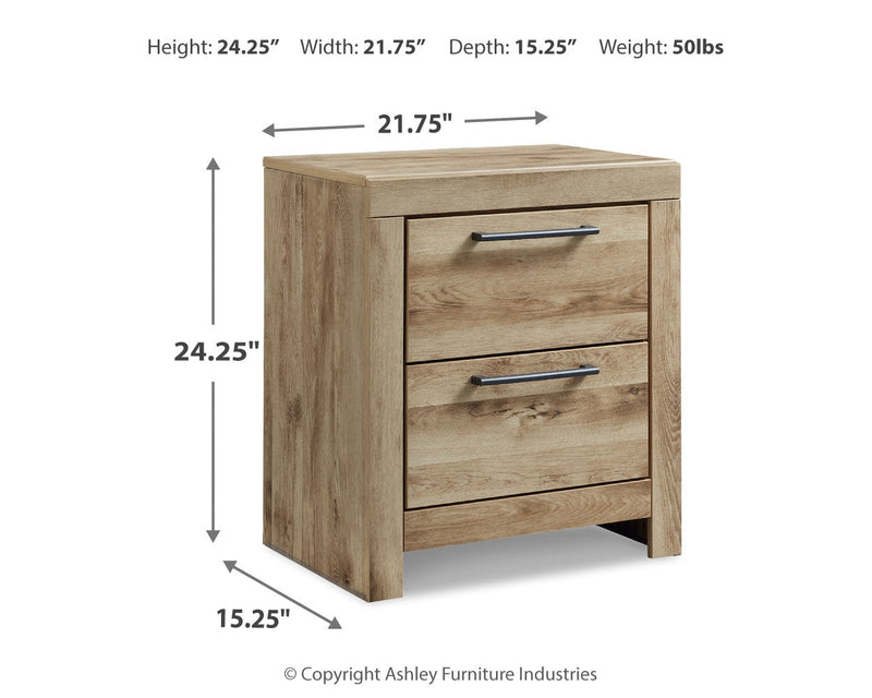 Hyanna King Panel Storage Bed with Mirrored Dresser, Chest and 2 Nightstands in Tan Brown - PKG015327