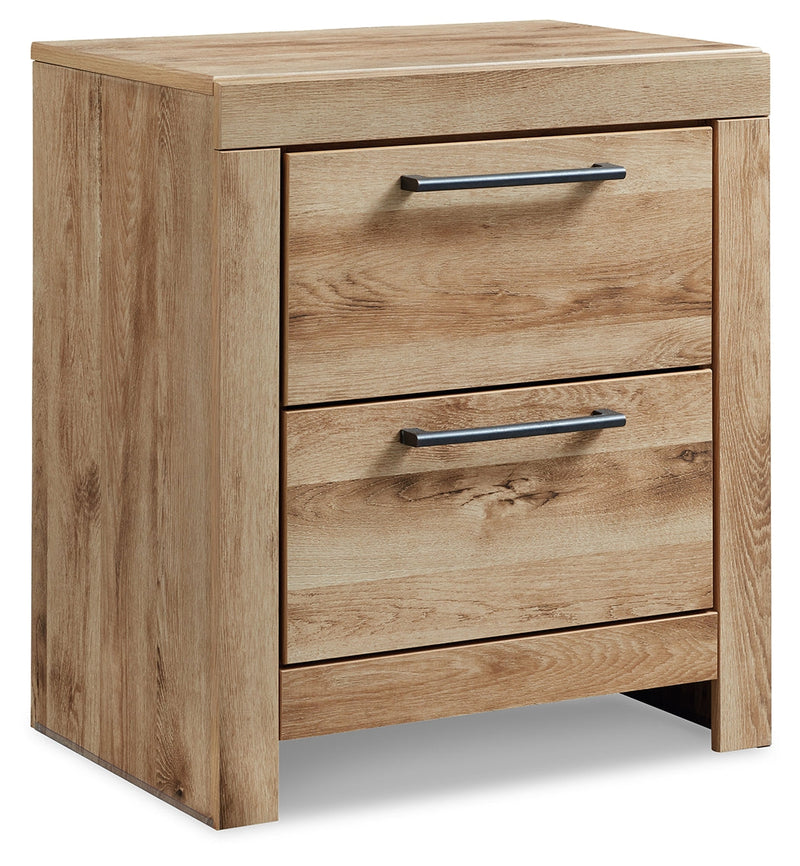 Hyanna Queen Panel Bed with Mirrored Dresser and 2 Nightstands in Tan Brown - PKG015296