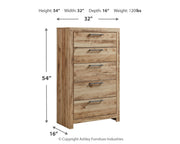 Hyanna Queen Panel Headboard with Mirrored Dresser and Chest in Tan Brown - PKG015287