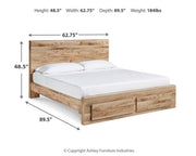 Hyanna Queen Panel Storage Bed with Mirrored Dresser and Chest in Tan Brown - PKG015305