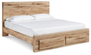 Hyanna Queen Panel Storage Bed with Mirrored Dresser and Chest in Tan Brown - PKG015305
