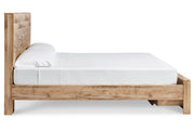 Hyanna Tan Brown Queen Platform Storage Bed - Lara FurnitureQueen Bed
