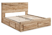 Hyanna Tan Brown Queen Platform Storage Bed with 2 Under Bed Storage Drawer - Lara FurnitureQueen Bed