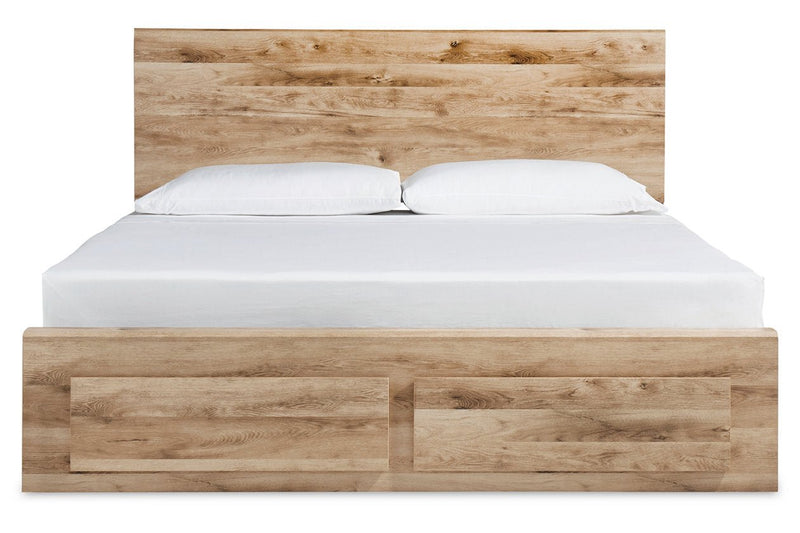 Hyanna Tan Brown Queen Platform Storage Bed with 2 Under Bed Storage Drawer - Lara FurnitureQueen Bed