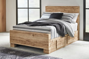 Hyanna Tan Brown Youth One Side Storage Panel Bedroom Set from Ashley - Lara Furniture
