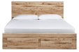 Hyanna Tan King Panel Storage Bed - Gate FurnitureKing Bed