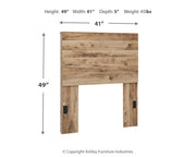 Hyanna Twin Panel Headboard with Mirrored Dresser in Tan Brown - PKG015271