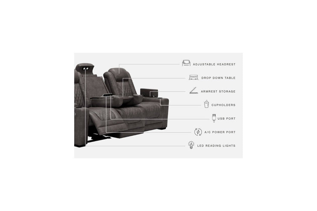 HyllMont Gray Power Reclining Sofa - Gate FurniturePower Reclining Sofa