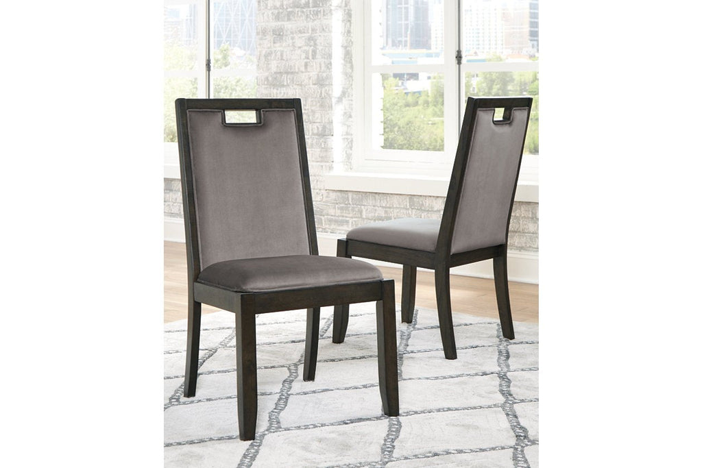 Hyndell Gray/Dark Brown Dining Chair (Set of 2) — Lara Furniture