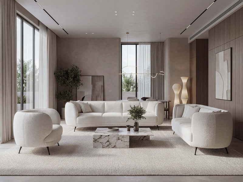 Hypnos 4-pieces (4 Seat Sofa & 3 Seat Sofa & 2 Chair) Livingroom in Cream - 200-ZEN-HYP-CRE-4311