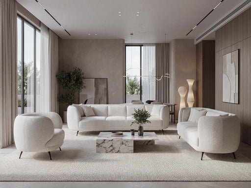 Hypnos 4-pieces (4 Seat Sofa & 3 Seat Sofa & 2 Chair) Livingroom in Cream - 200-ZEN-HYP-CRE-4311