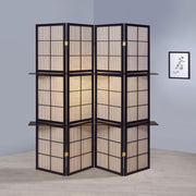 Iggy 4-Panel Room Divider Folding Shoji Screen Cappuccino - 900166