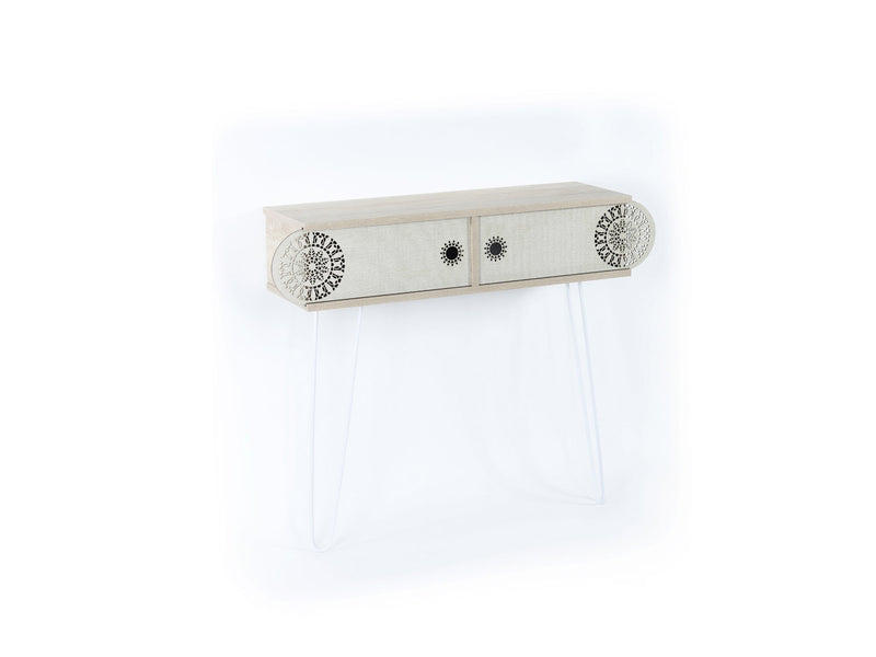 Illia Consol Table No.2 in Oak-White - 790-ILL-MT190722