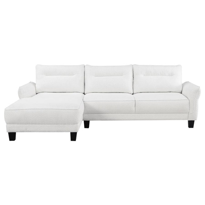 Caspian Upholstered Curved Arm Chaise  White Sectional