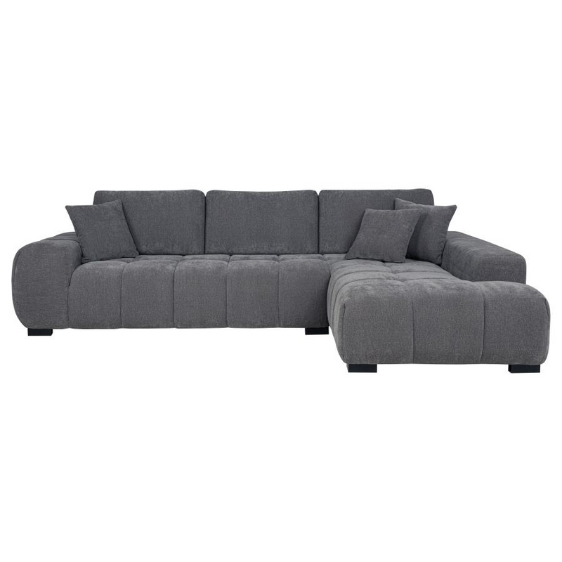 Octavia Upholstered Sectional Chaise Sofa Charcoal Grey