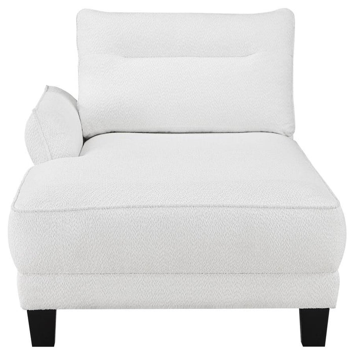 Caspian Upholstered Curved Arm Chaise  White Sectional
