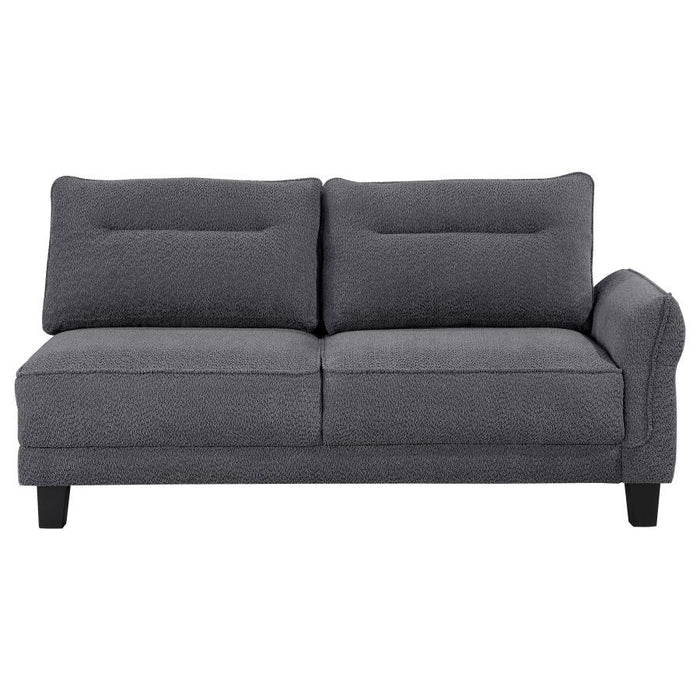 Caspian Upholstered Curved Arm Chaise  Gray Sectional