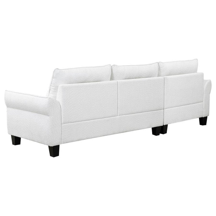 Caspian Upholstered Curved Arm Chaise  White Sectional