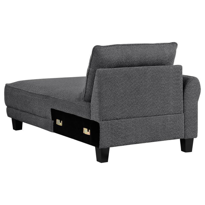 Caspian Upholstered Curved Arm Chaise  Gray Sectional
