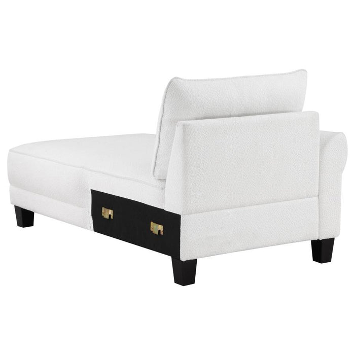 Caspian Upholstered Curved Arm Chaise  White Sectional