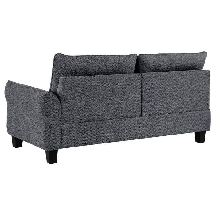 Caspian Upholstered Curved Arm Chaise  Gray Sectional