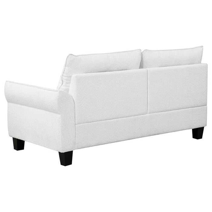 Caspian Upholstered Curved Arm Chaise  White Sectional