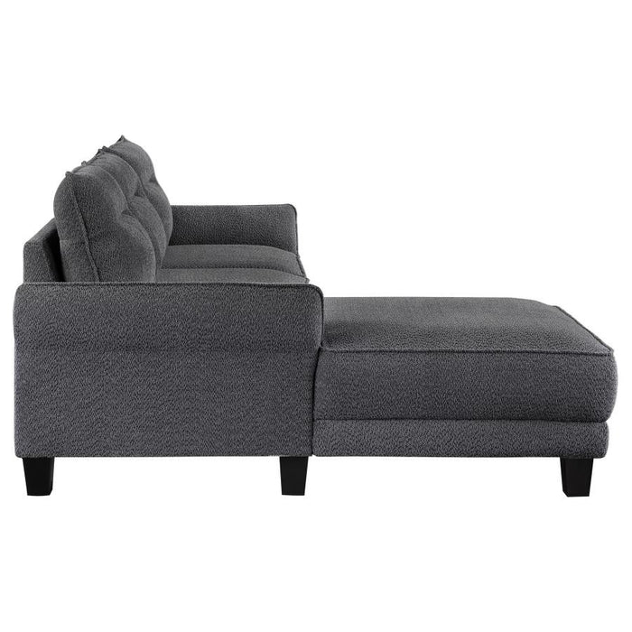 Caspian Upholstered Curved Arm Chaise  Gray Sectional