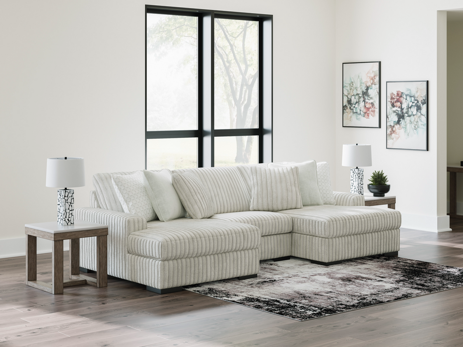 Stupendous Alloy 3-Piece Sectional with Double Chaise