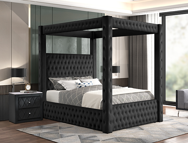 Annabelle Canopy Black Bed