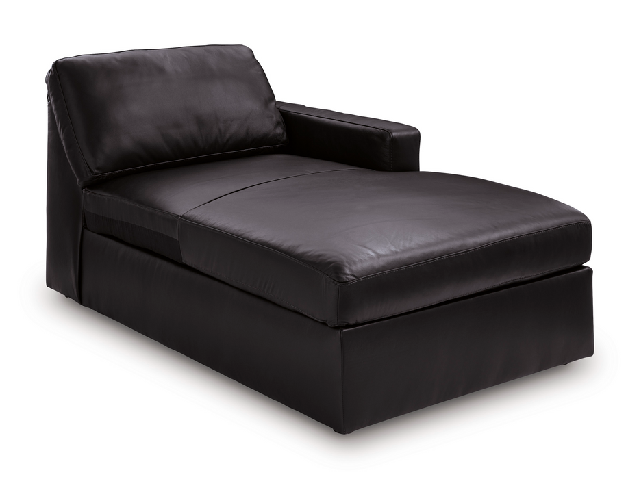 Modmax II Black Leather 3-Piece  RAF Sectional