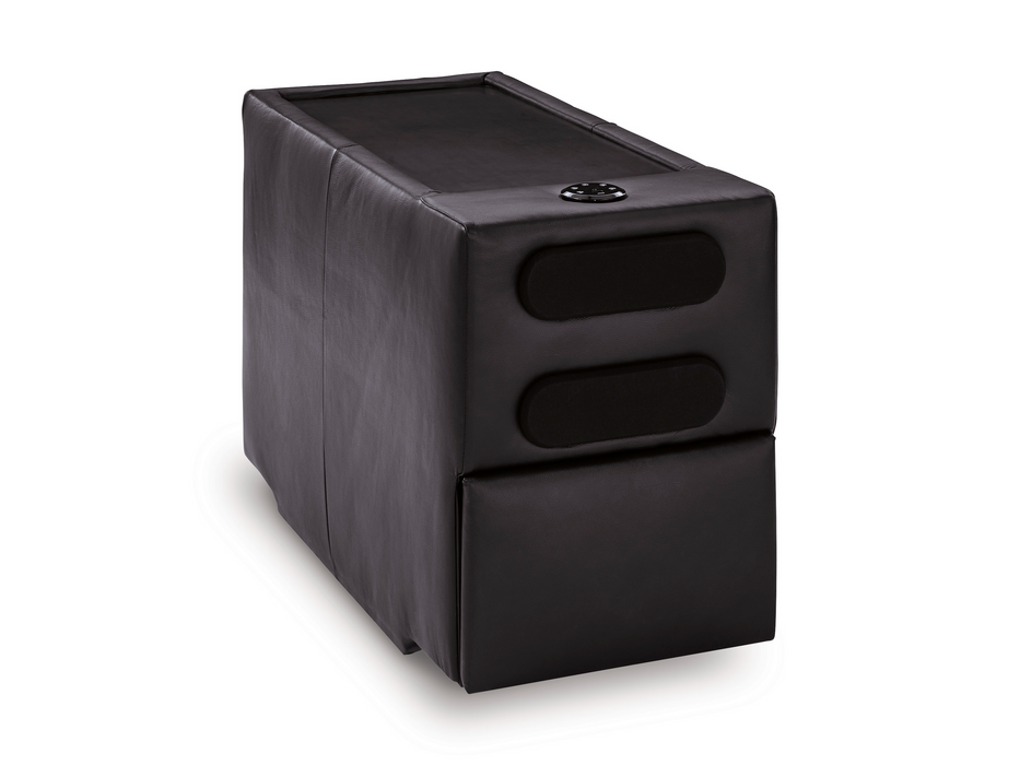 Modmax  Black Leather II 3-Piece Sectional Loveseat with Audio Console