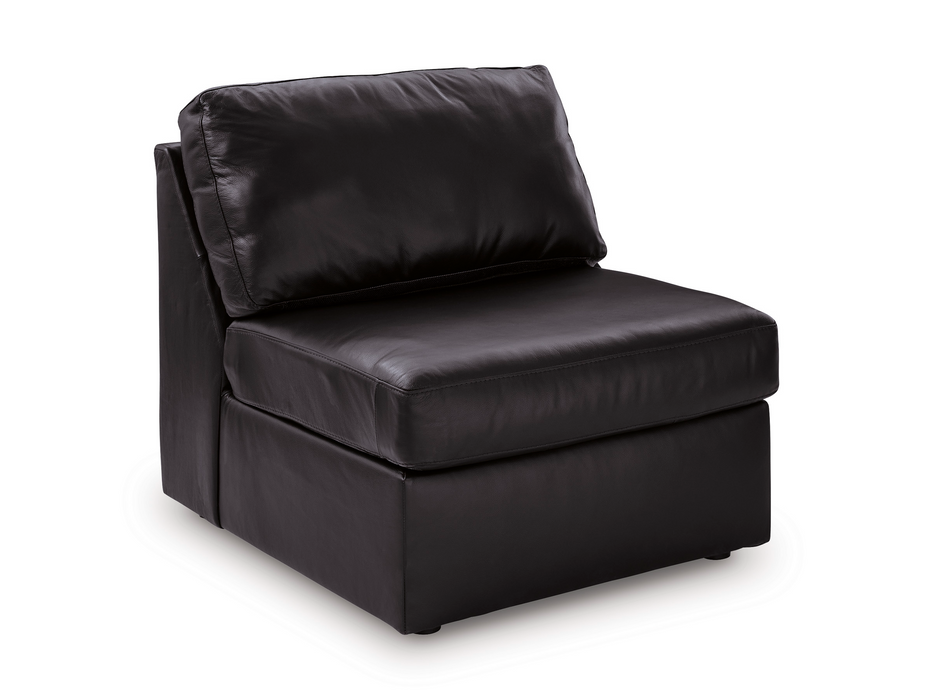 Modmax II Black Leather 3-Piece  RAF Sectional