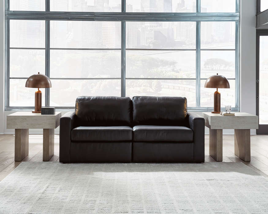 Modmax  Black Leather 2 Piece Sectional