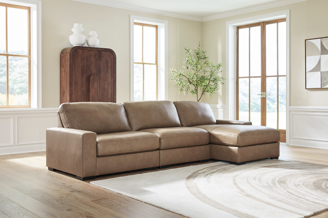 Veronella Sahara 3-Piece Leather RAF Sectional