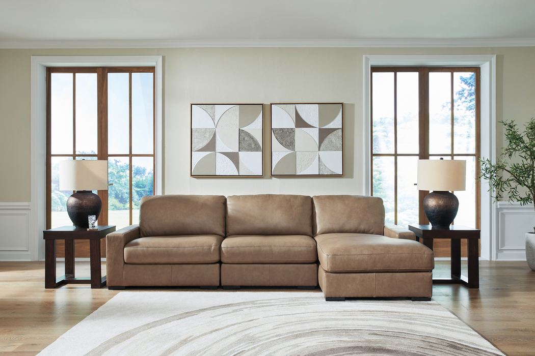 Veronella Sahara 3-Piece Leather RAF Sectional