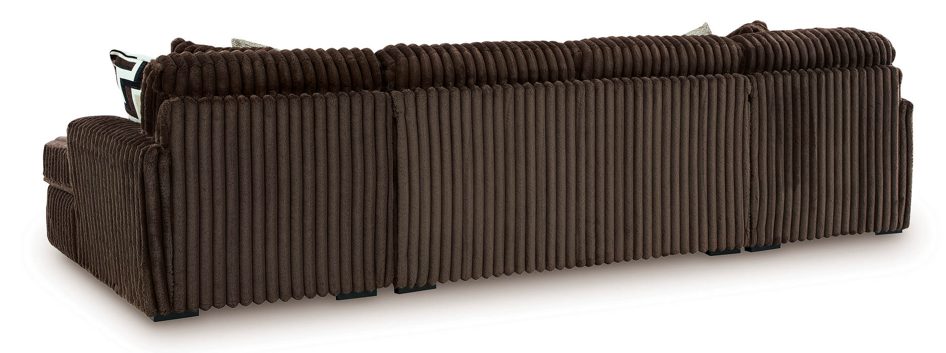 Midnight-Madness Chocolate 3-Piece  Double Chaise Sectional